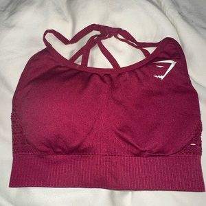MAROON GYMSHARK VITAL SEAMLESS SPORTS BRA